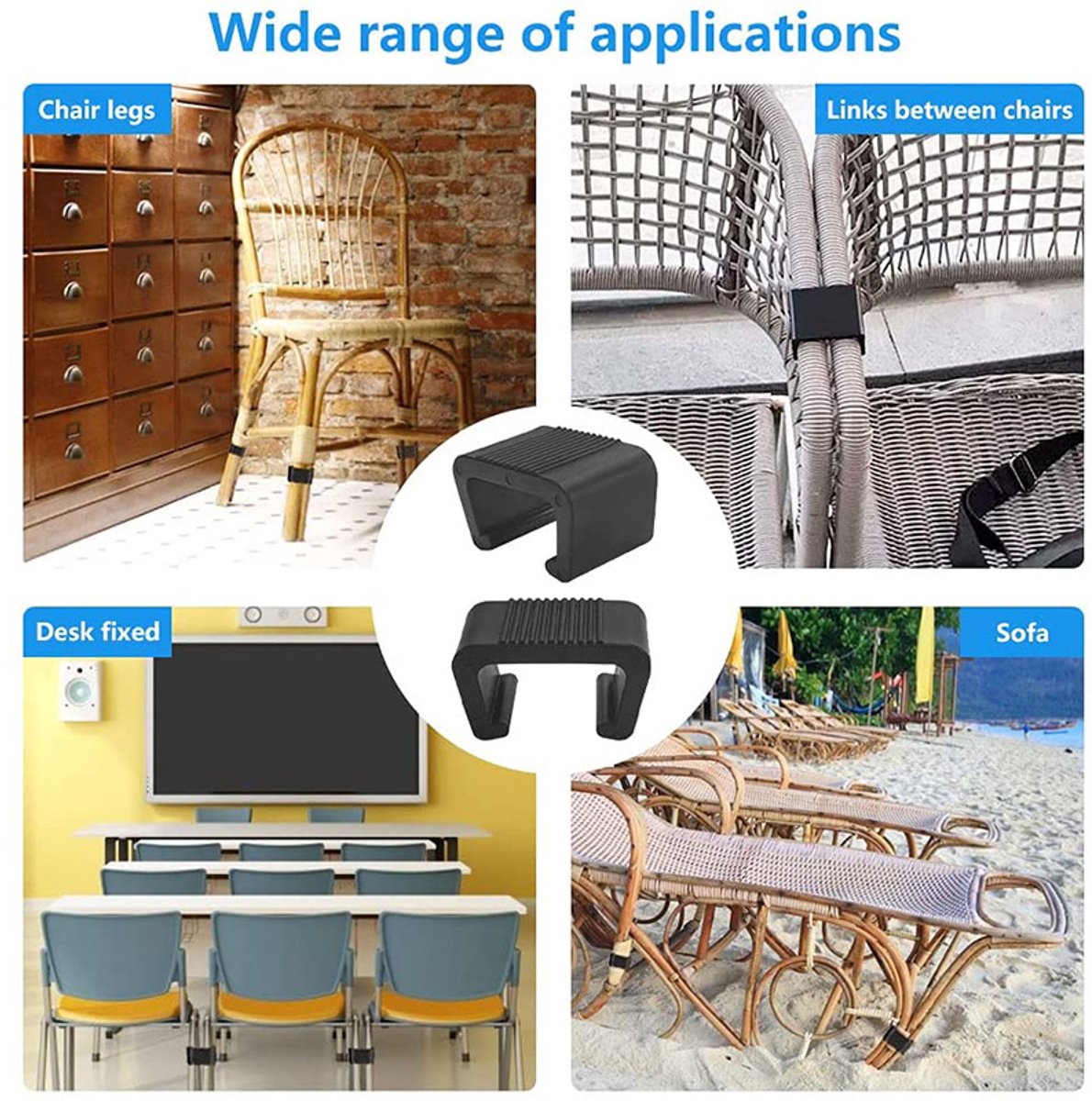 Garden Furniture Clamps - Garden Bench Clamps - Suitable for outdoor benches, garden furniture, restaurant rattan chair fixings - 10 pieces