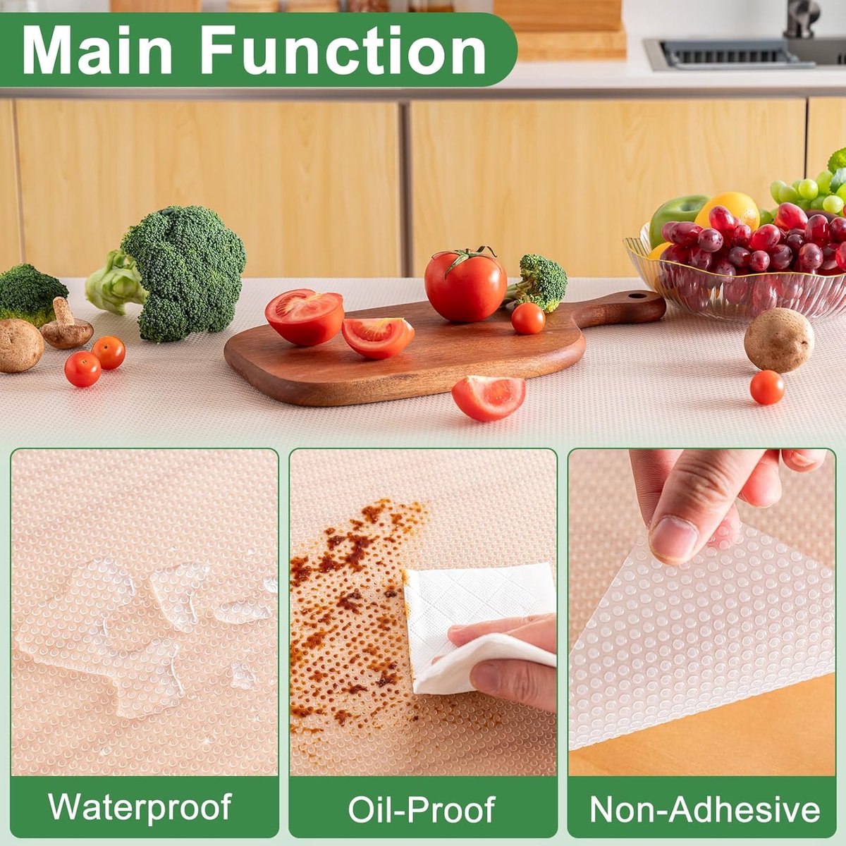 30*300cm non-stick coated shelves - waterproof and oil-resistant - thickened - easy to clean and cut - drawer insert - suitable for refrigerators, desks, cabinets, kitchens