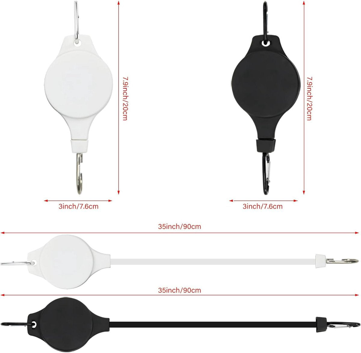 Plant Hooks - Retractable Plant Hanger - Easy-Access Hanging Flower Baskets - For Garden Baskets, Pots, and Feeders - Pack of 6