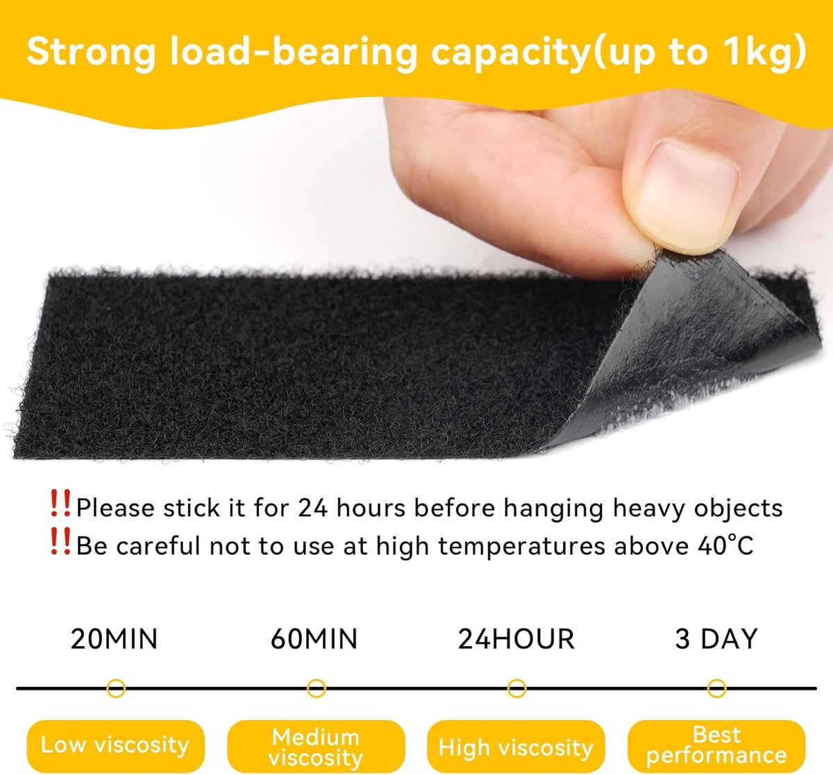 Self-adhesive hook and loop tape - 20 sheets - 50 x 100 mm Self-adhesive hook and loop tape - Wide hook and loop adhesive pads - Ideal for sewing, DIY projects, office supplies and crafts