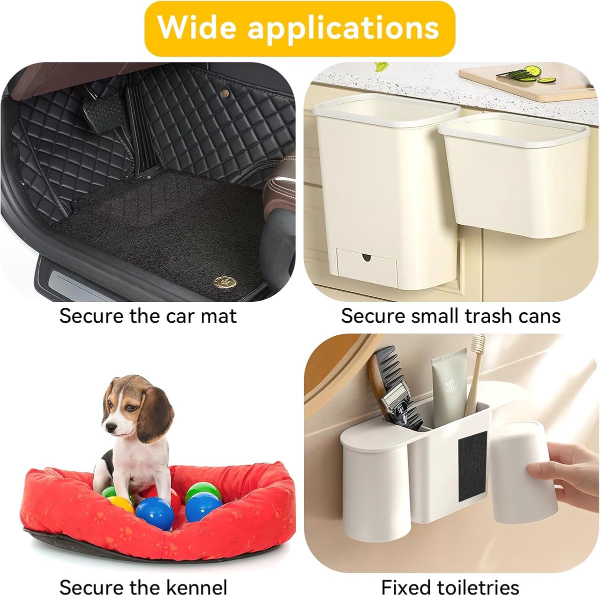 Self-adhesive hook and loop tape - 20 sheets - 50 x 100 mm Self-adhesive hook and loop tape - Wide hook and loop adhesive pads - Ideal for sewing, DIY projects, office supplies and crafts