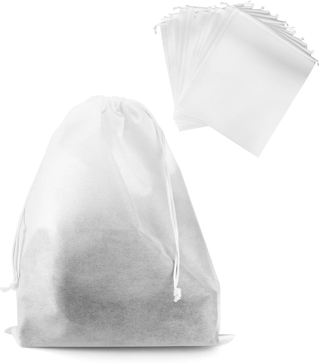 Drawstring Dust Cover - 6-Piece Breathable Non-Woven Large Size Storage Bag - For Handbags, Tote Bags &amp; Shoes - 50x40cm