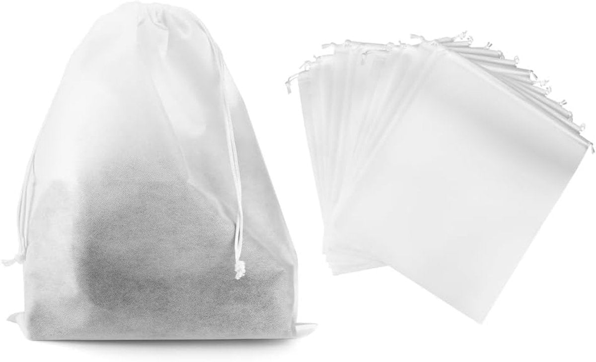 Drawstring Dust Cover - 6-Piece Breathable Non-Woven Large Size Storage Bag - For Handbags, Tote Bags & Shoes - 50x40cm