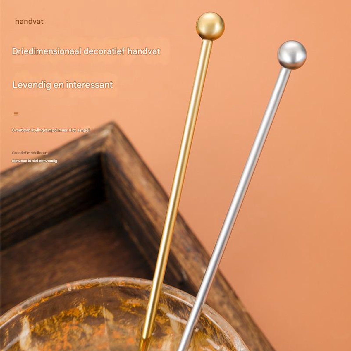 5 304 stainless steel coffee yogurt honey stirrers - bar juice - cocktail - creative cocktail sticks