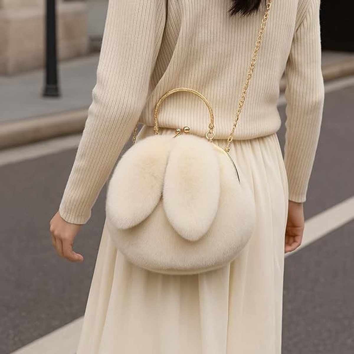 Women's Shoulder Bag - Handbag - Bags with Zipper - Women's Bag - Phone Bag - Shoulder Bag/Crossbody Bag - 20*30cm - Beige