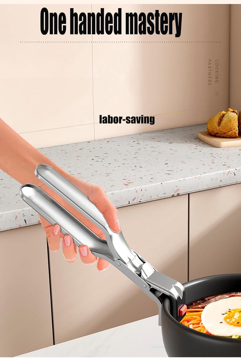 Barbecue Tongs - Anti-Scorch Clamps - Pack of 2 - Stainless Steel Anti-Scorch Clamps - Use to remove hot plates, bowls, pizza pans, etc. with food from microwaves and air fryers.