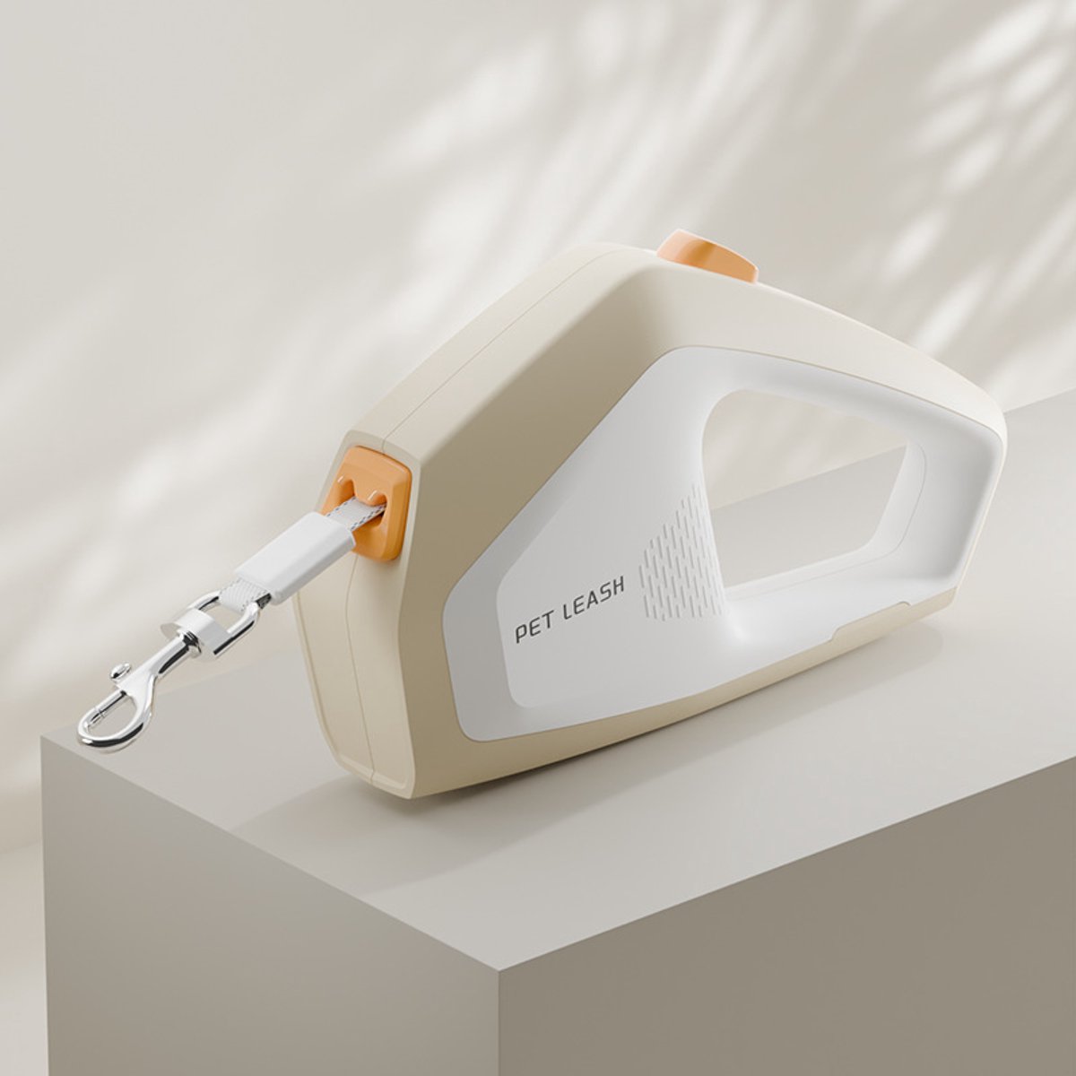 Dog Leash - Retractable Dog Leash - Strong Nylon Rope - 16 Feet (4.9 Meters) - One-Hand Brake, Stop, and Lock - Suitable for Medium and Large Dogs up to 105 lbs (49.9 kg) - Suitable for Walking and Training (White)