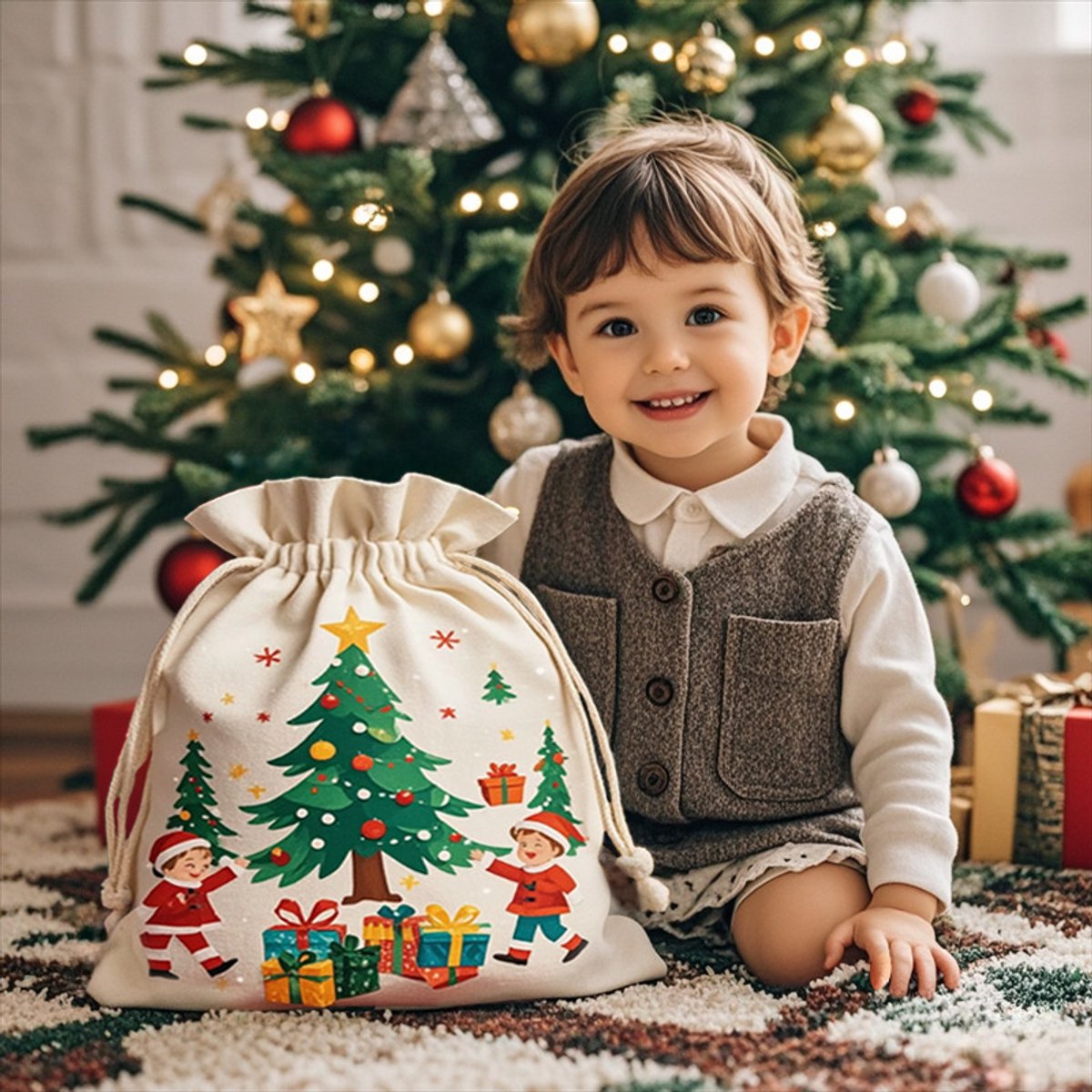 Gift Bags - Large Gift Bags - Packaging Bags - Large Gift Bags - Christmas Gift Bags - Wrapped Gift Bags - Cotton Storage Bags - 48x65cm