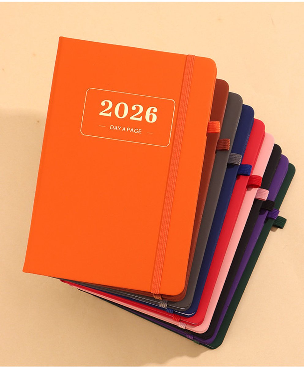 2026 Daily Planner – 2026 Adult Agenda – 1 Day on 1 Page – 365 Day Planner & Notebook – 14.0*20.8cm – Red