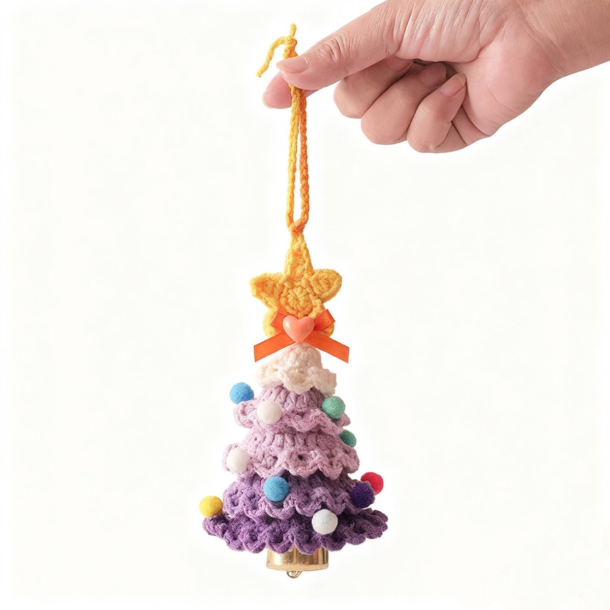 Christmas Decorations - Crochet Christmas Tree Bell Decorations - Small Christmas Decorations - Car Decorations - Style B