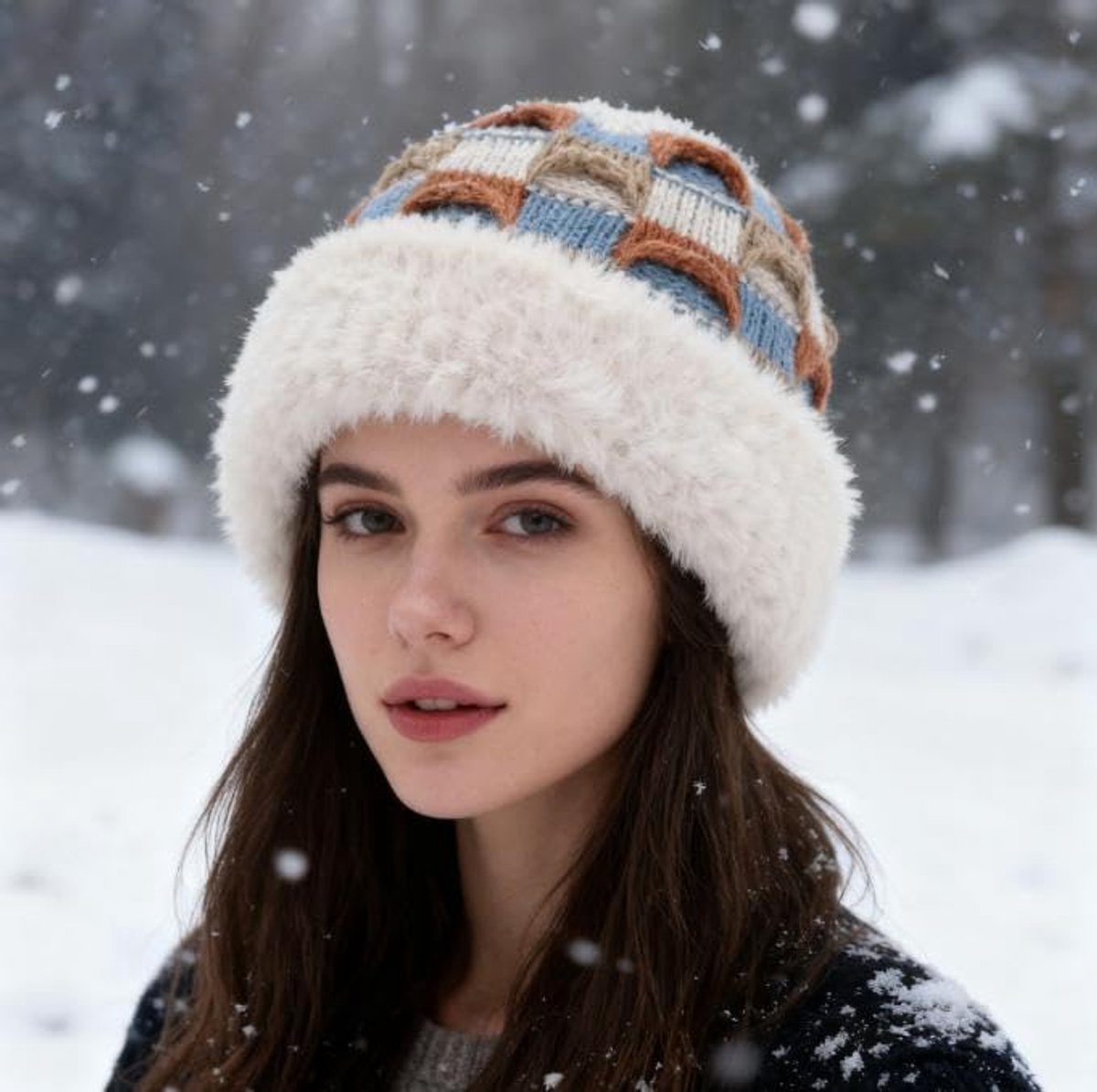 Winter Warm Knitted Hat - Beanie - with Fleece Lining - Unisex - Suitable for Cold Weather（White）
