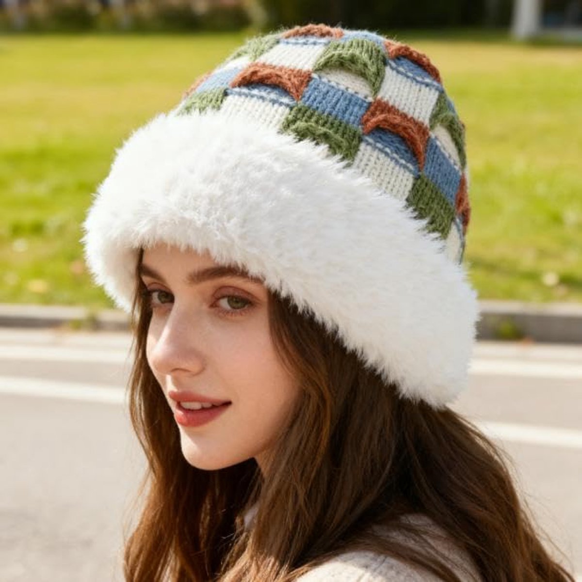 Winter Warm Knitted Hat - Beanie - with Fleece Lining - Unisex - Suitable for Cold Weather（White）