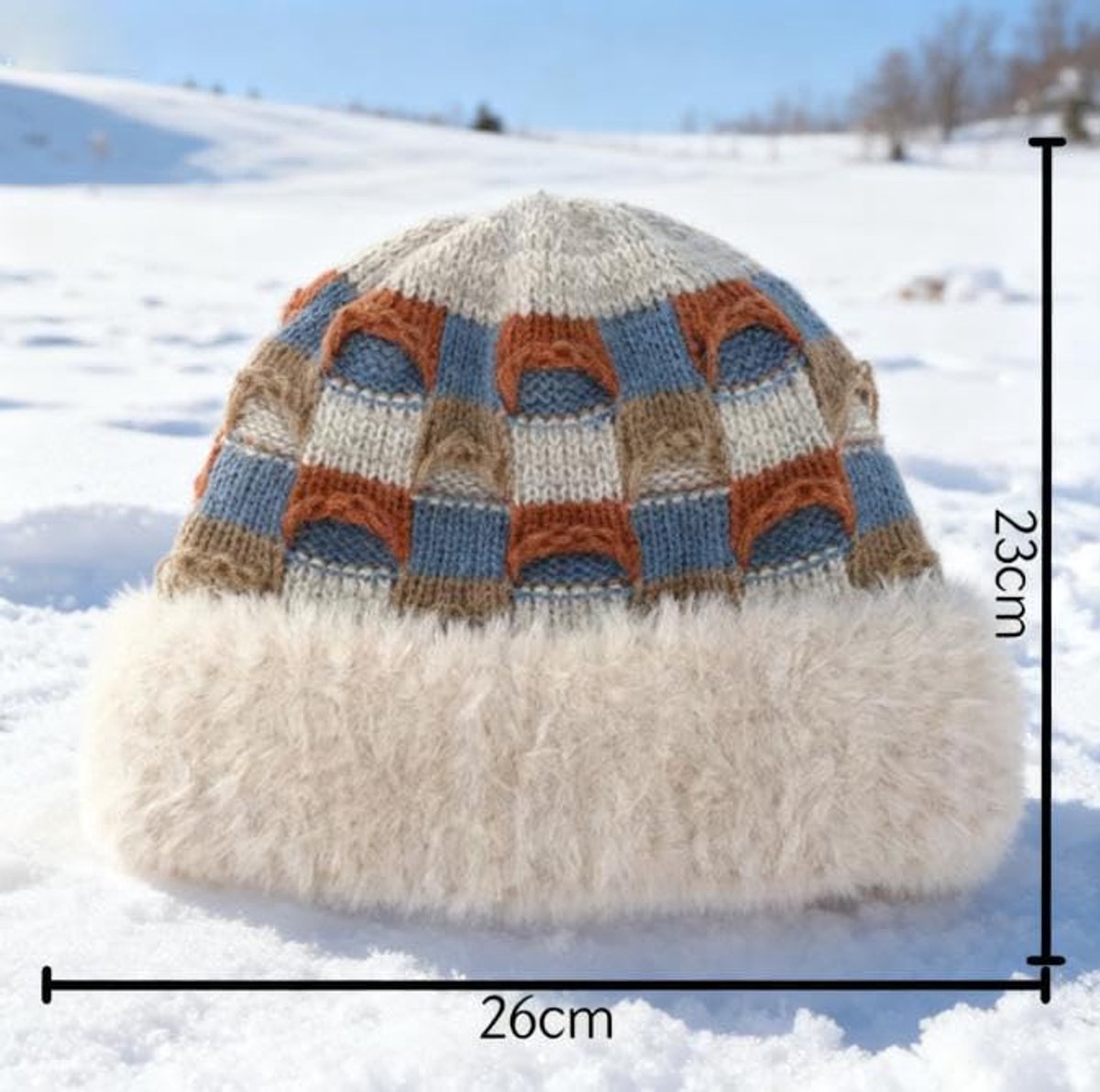 Winter Warm Knitted Hat - Beanie - with Fleece Lining - Unisex - Suitable for Cold Weather（White）