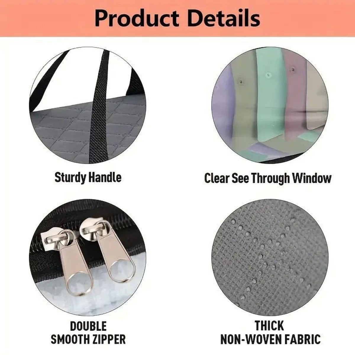 Cap Storage Bag | Set of 2 Storage Bag / Storage Sleeve - for baseball caps and other caps | Cap Organizer with 2 Handles for Closet | Moisture Protection - Gray