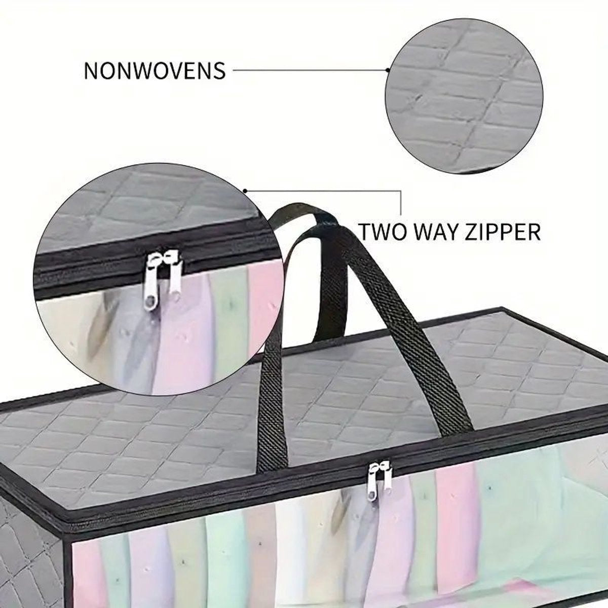 Cap Storage Bag | Set of 2 Storage Bag / Storage Sleeve - for baseball caps and other caps | Cap Organizer with 2 Handles for Closet | Moisture Protection - Gray