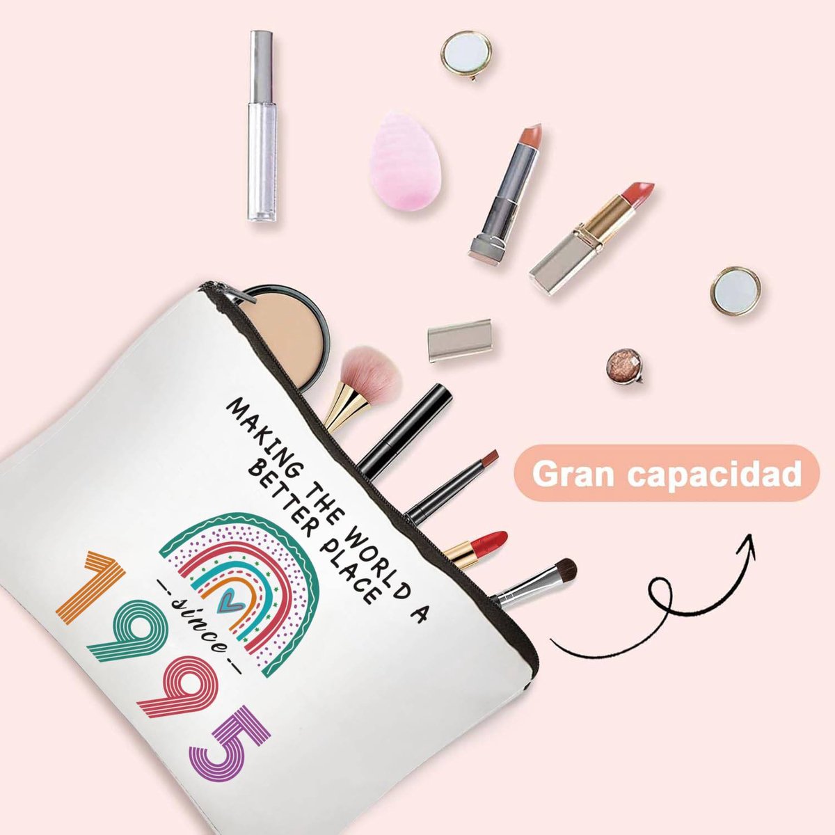 Makeup Bag - Storage Bag - Birthday Makeup Bag - Women's Makeup Bag - For Women, Girls, Girlfriends, Party Gifts - Pencil Storage Bag - Toiletry Bag (1995)