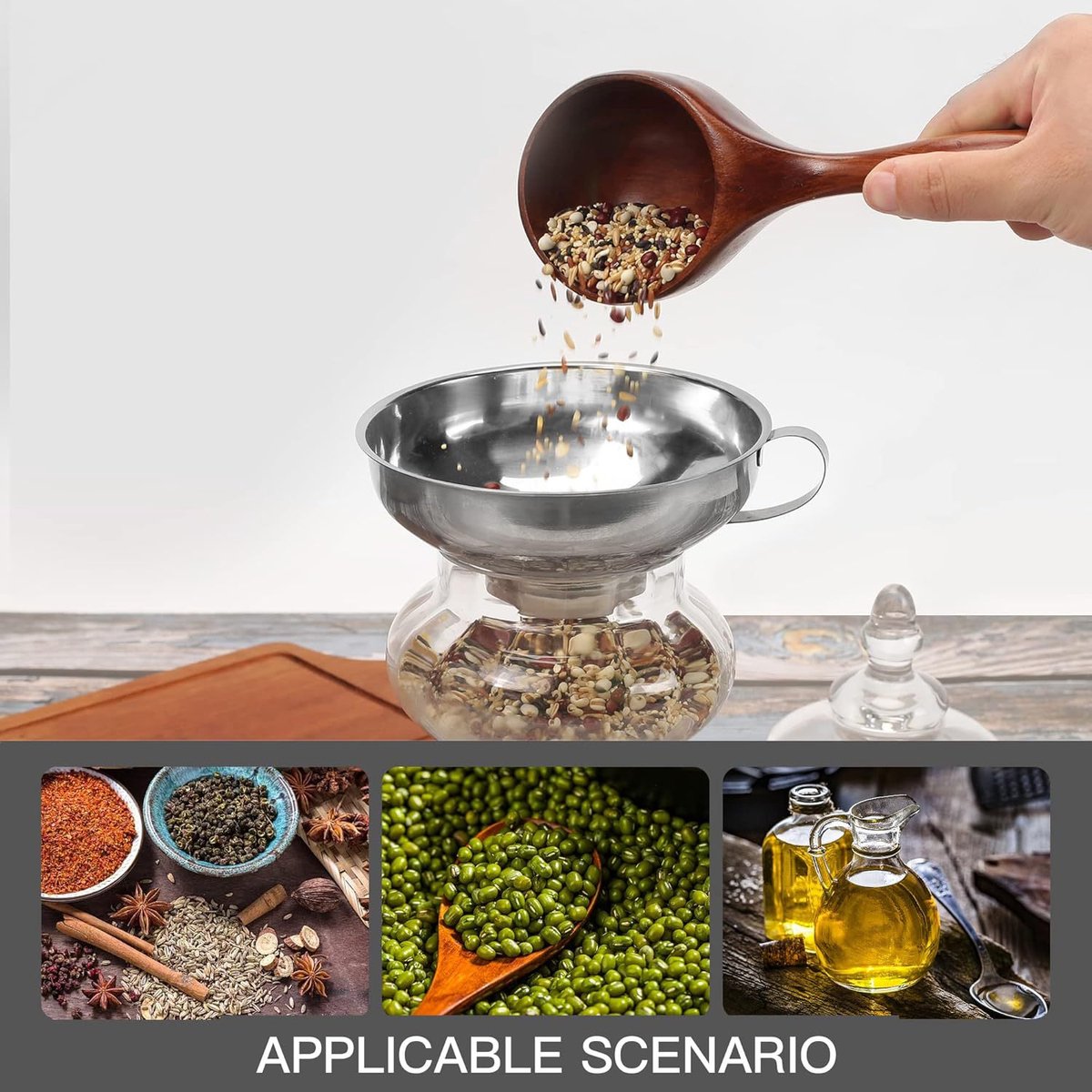 3-Pack - Funnels - Stainless Steel - Kitchen Funnels - Jam Can Funnels