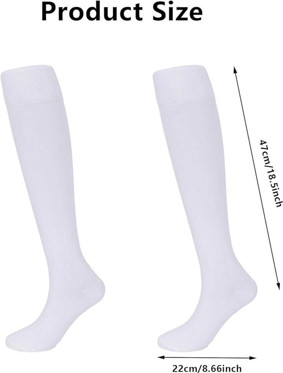 Socks - Sports Socks - Anti-Slip Thickened - Football Socks - Training Socks - Breathable and Sweat-Wicking Socks - White - Sizes 37-44