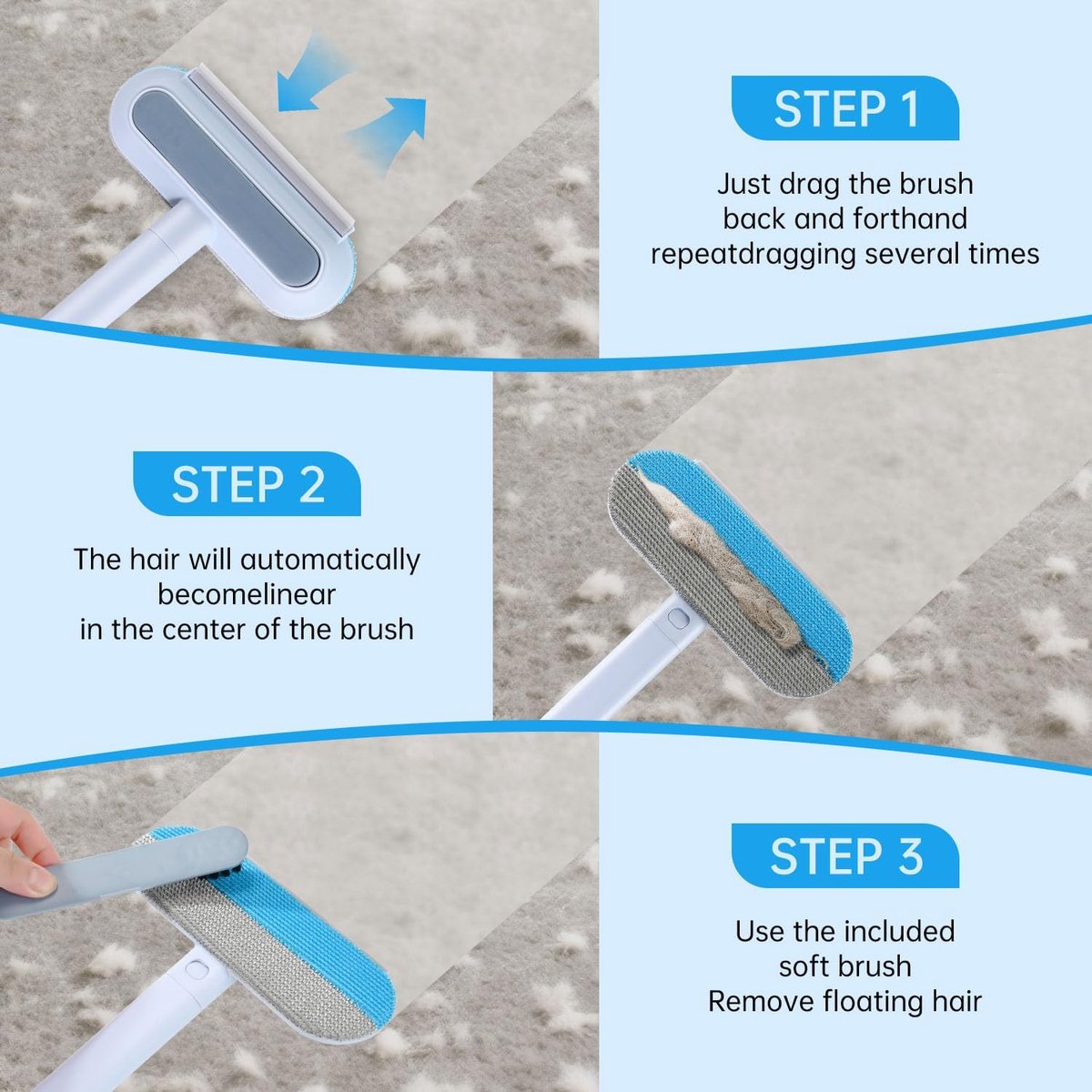 Pet Hair Remover – Manual Lint Brush – Suitable for sofas, cat beds and floors.