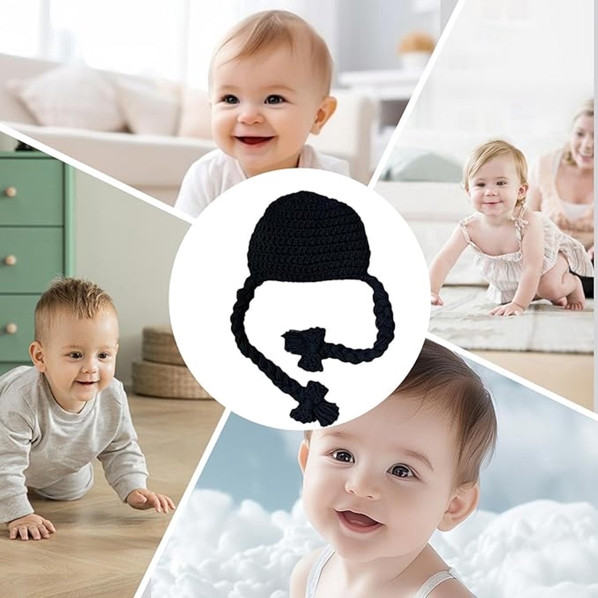 Knitted Hats - Knitted Baby Hats - Cute Long Knitted Hats - Cute Photo Accessories - Winter Baby Headbands - Cute Hats Suitable for Newborns and Babies from 0-6 Months