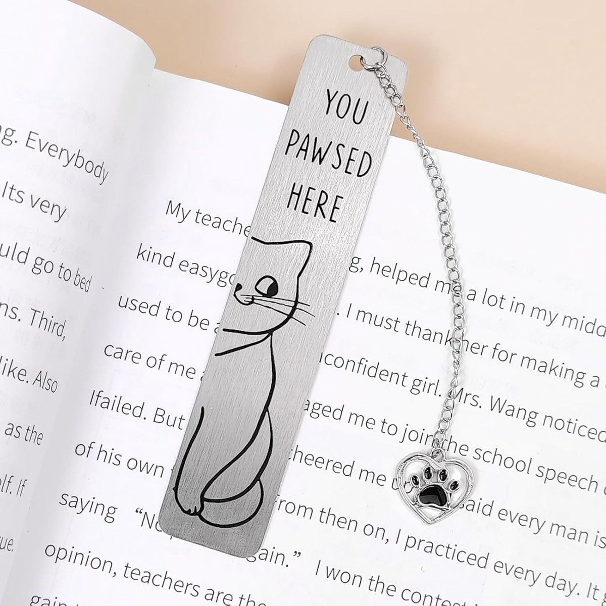Bookmarks - Set of 2 - Cat Bookmarks - Cute Bookmarks - Bookmark Gifts for Book Lovers - Reading Bookmarks - Gifts for Boys, Girls, Kids & Friends - Cool School Supplies & Reading Gift - Stainless Steel