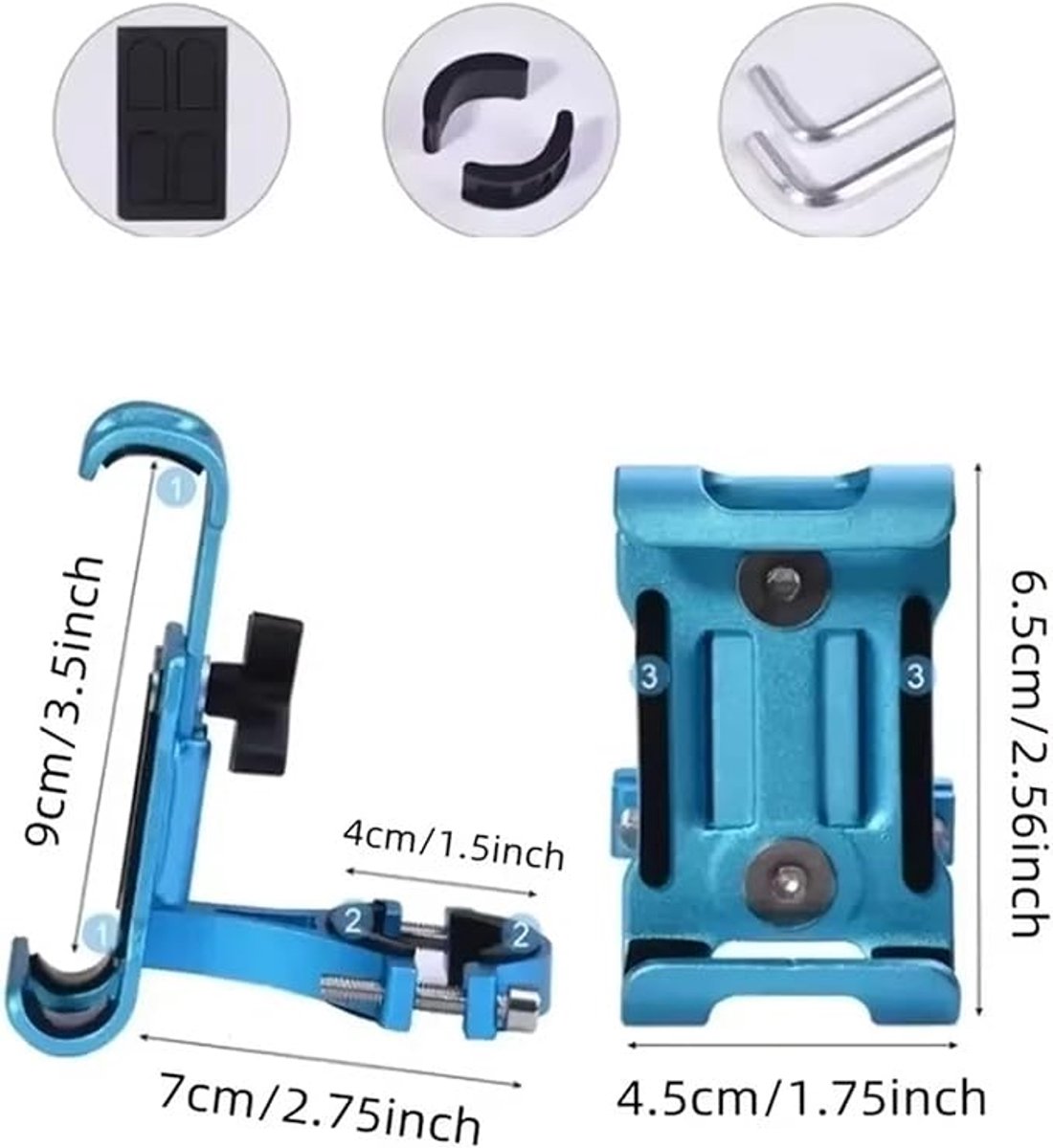 Phone holder for bicycle and motorcycle - Universal phone holder - 360° rotatable and tiltable - Bicycle accessories - Red