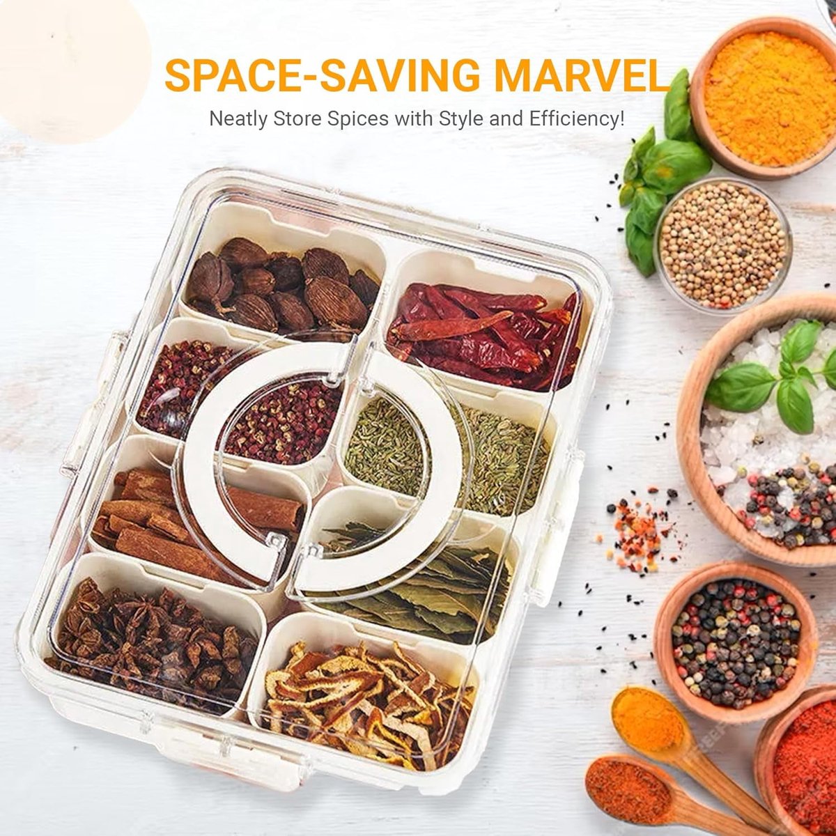 Snack Boxes - Divided trays with lids and handles - Transparent snack boxes for fruit, snacks, sweets and nuts - Ideal for parties and picnics (pack of 2)