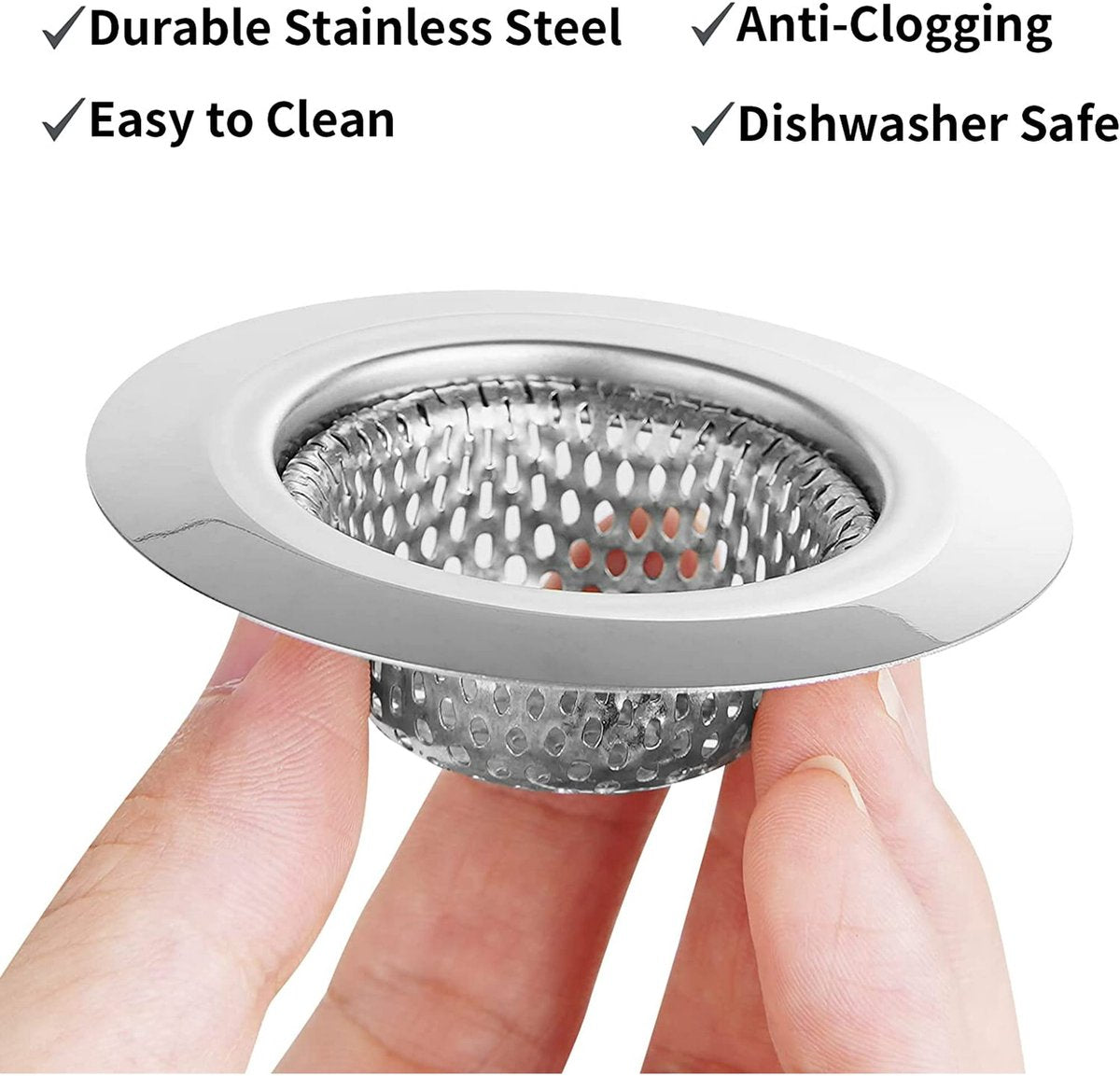 Drain Filter - 2-Piece - 2.79-Inch - Stainless Steel Shower/Bathtub Drain Cover - Bathtub Drain Filter, Suitable for Bathroom Vanities, Sinks, and Floor Drains
