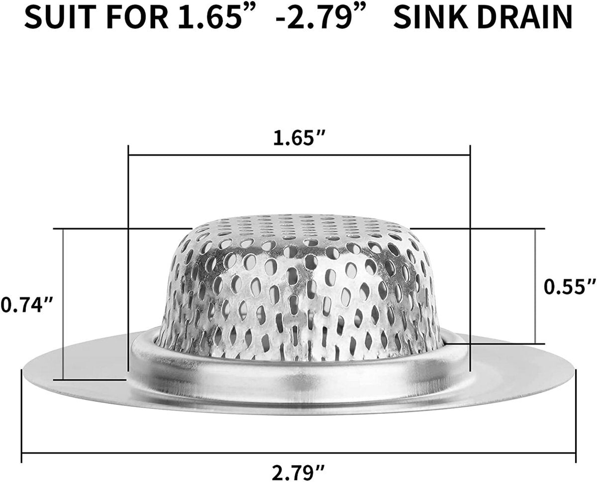 Drain Filter - 2-Piece - 2.79-Inch - Stainless Steel Shower/Bathtub Drain Cover - Bathtub Drain Filter, Suitable for Bathroom Vanities, Sinks, and Floor Drains
