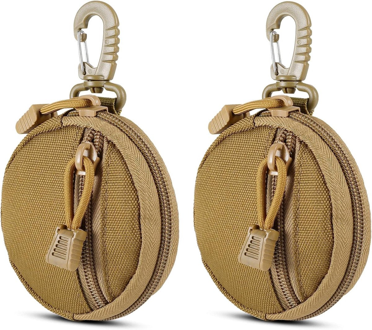 Storage Bag - Accessory Organizer - Compact Wallet for Daily Use - Suitable for Travel, Sports, Running, Camping and Other Indoor and Outdoor Activities - Set of 2 (Khaki)