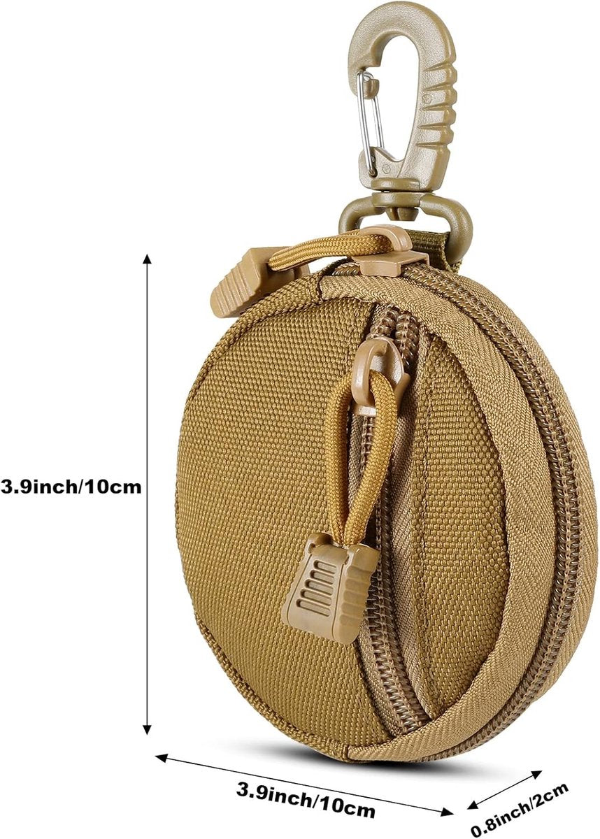 Storage Bag - Accessory Organizer - Compact Wallet for Daily Use - Suitable for Travel, Sports, Running, Camping and Other Indoor and Outdoor Activities - Set of 2 (Khaki)