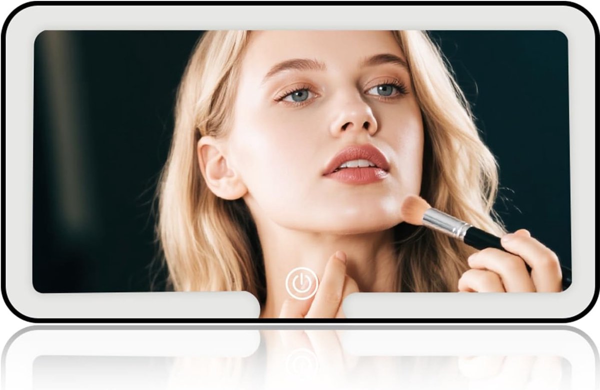 LED Lighted Sun Visor Mirror - Lighted Makeup Mirror - Dimmable Illuminated Makeup Mirror for Car - 3 Light Colors - Dimmable - Smart Touch - Type-C Charging Port