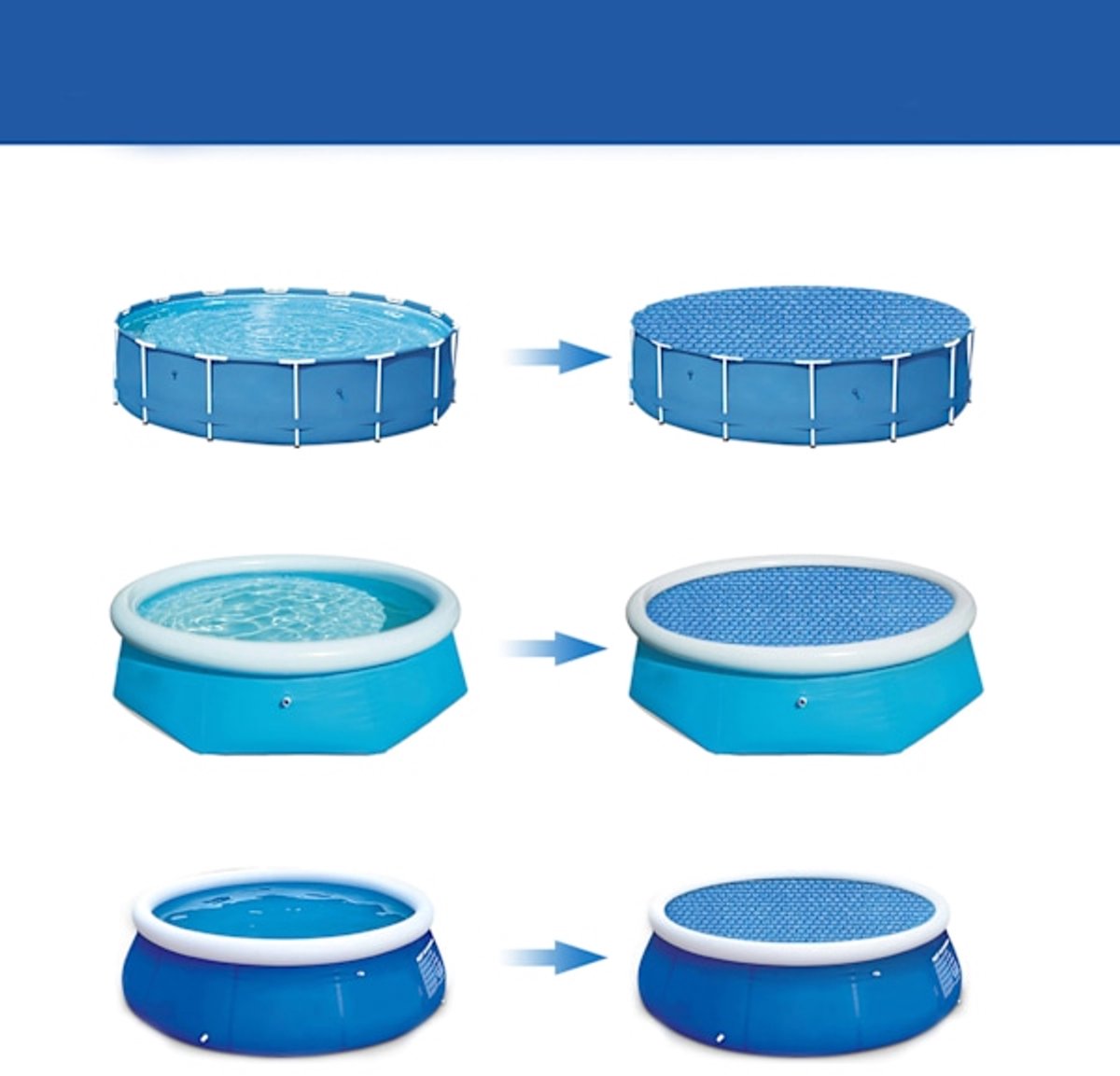 Insulation foil for outdoor pools - 2.4 m diameter - Blue - 1 piece