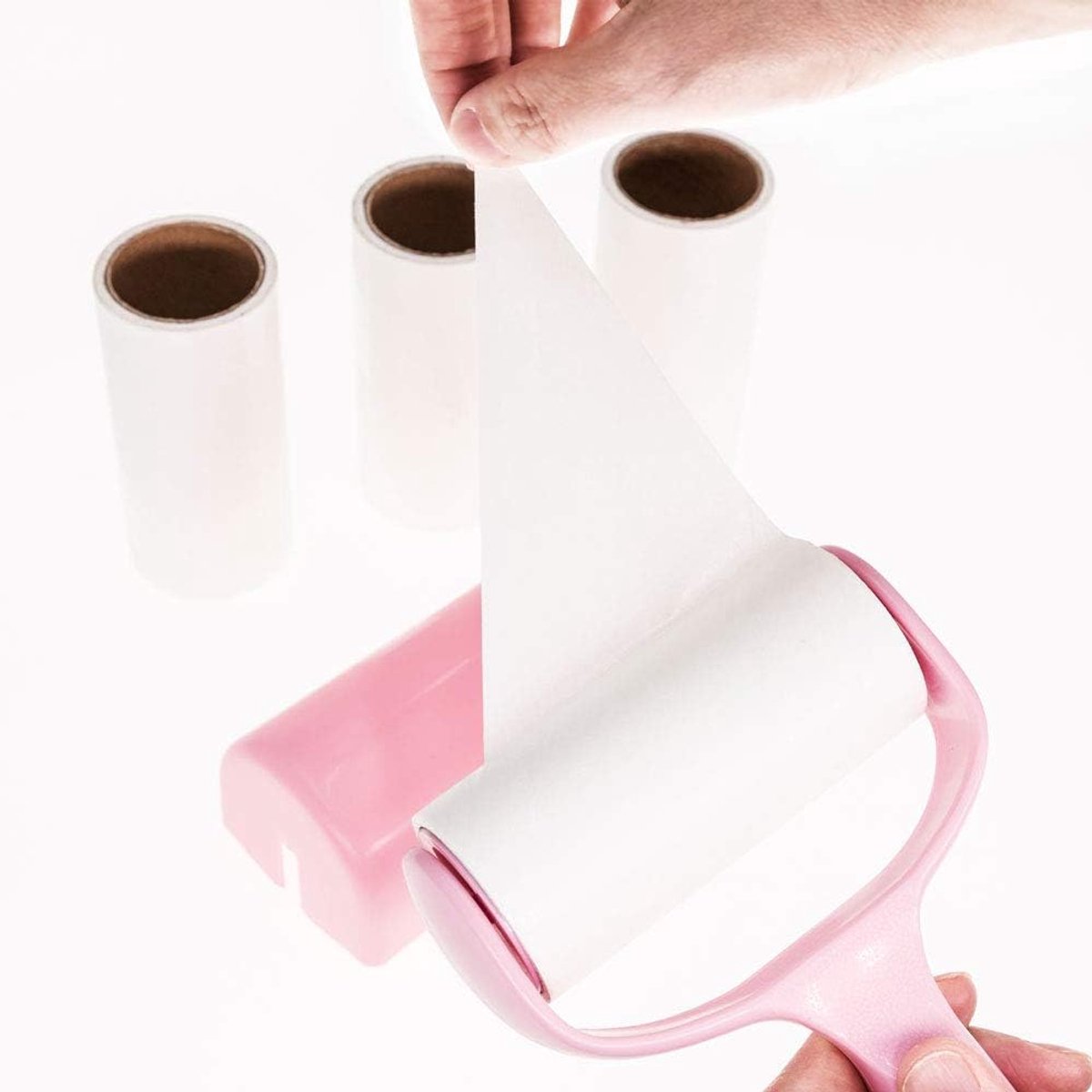300 Sheet Lint Roller - Pet Hair Remover - Super Sticky Lint Remover Brush - Clothes Cleaner Roller - 1 Roller + 5 Refills