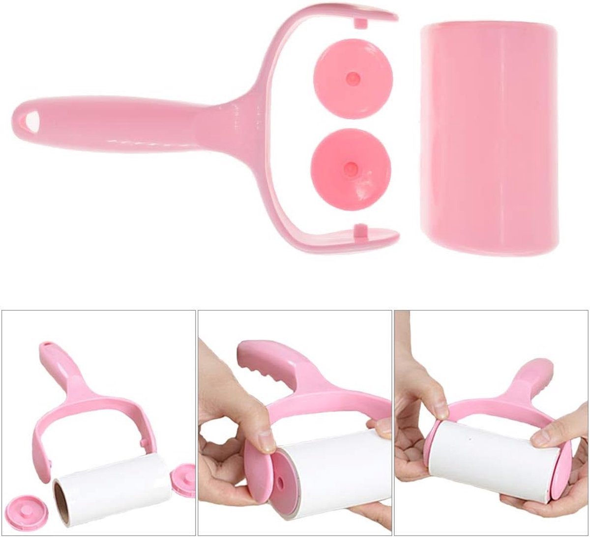 300 Sheet Lint Roller - Pet Hair Remover - Super Sticky Lint Remover Brush - Clothes Cleaner Roller - 1 Roller + 5 Refills