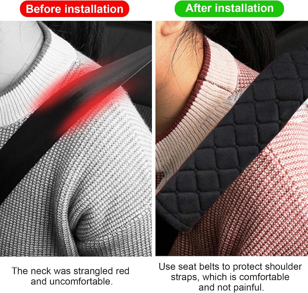 Seat Belt Pads - Adults and Children - Soft and Washable - Seat Belt Pads - Universal Seat Belt