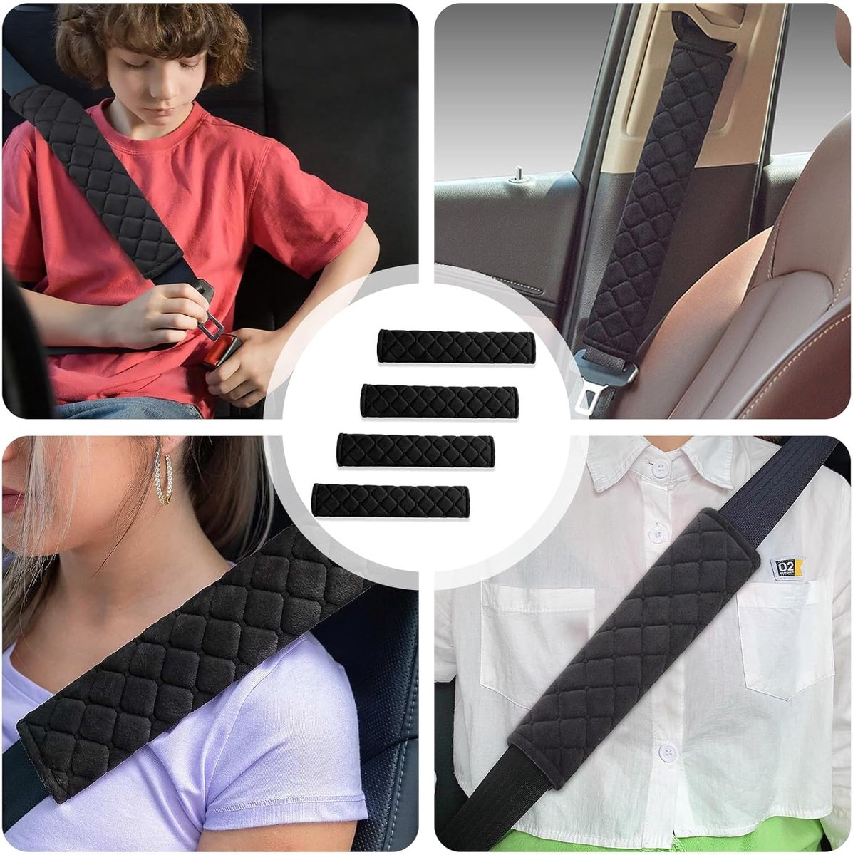 Seat Belt Pads - Adults and Children - Soft and Washable - Seat Belt Pads - Universal Seat Belt