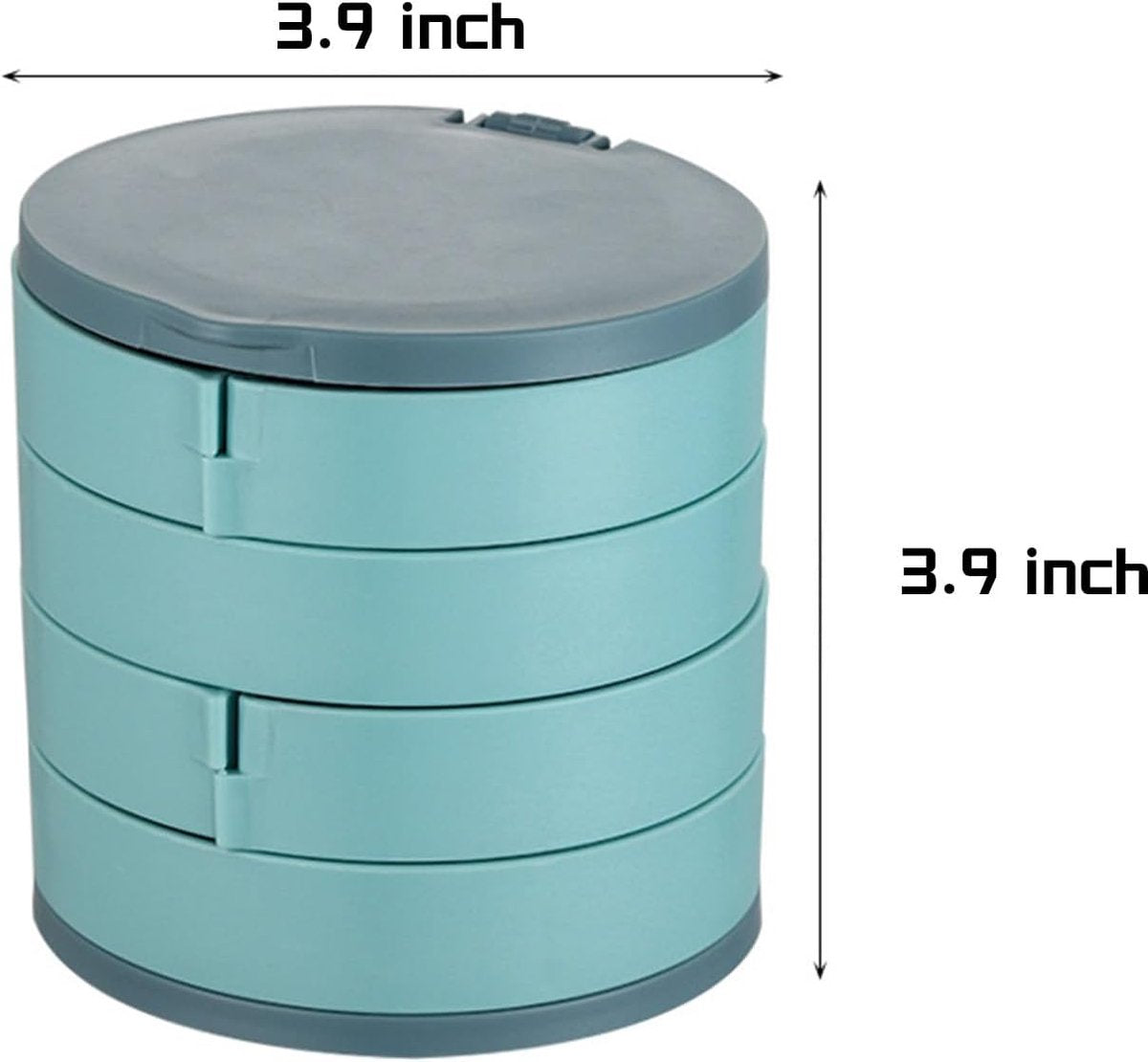 Jewelry Box - Foldable Storage Box - Rotating Jewelry Box with Multiple Layers - Elegant Storage Box for Earrings - Dust-free and Compact - Suitable for Earrings and Jewelry (Blue)