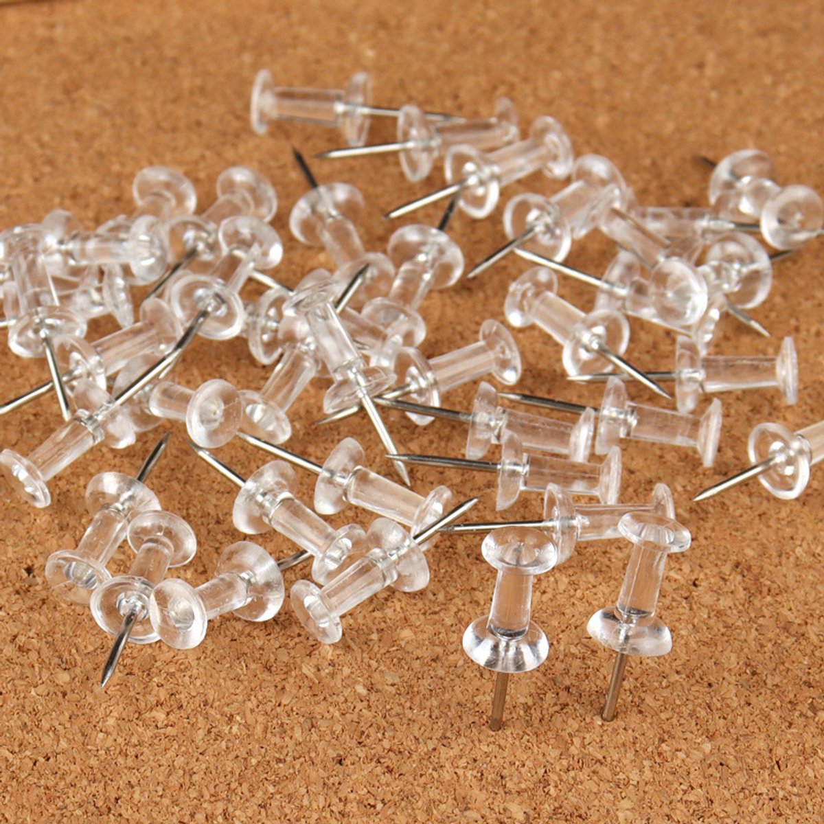 Set of 200 Transparent Push Pins - 11mm Long - Suitable for noticeboards, cards, posters and craft projects