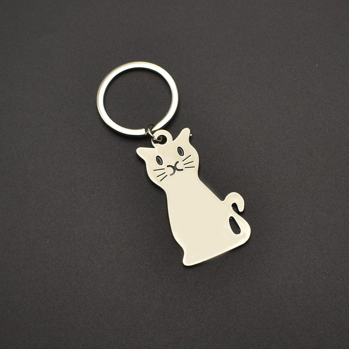 Keychain - Cat Keychain - Cute Keychain - Perfect Gift for Lovers, Friends and Best Friend - Silver