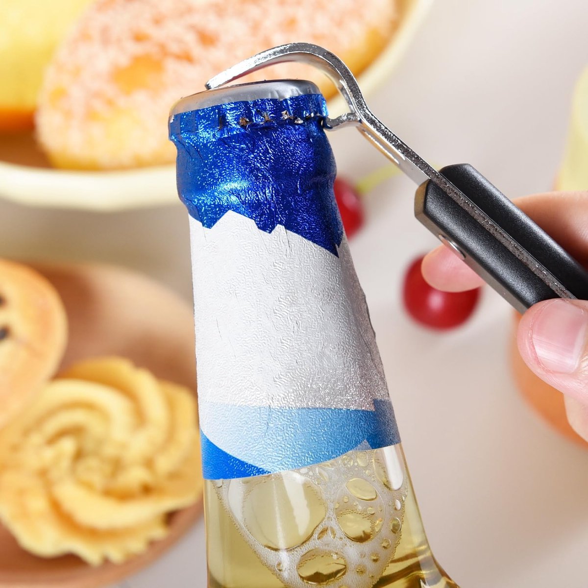 Bottle Opener - Manual Can Opener - Perforated Bottle Opener - Double Ended Wall Mounted Bottle Opener - Stainless Steel Bottle Opener for Beer and Cans - Small Bottle Opener - Suitable for Camping and Travel Use