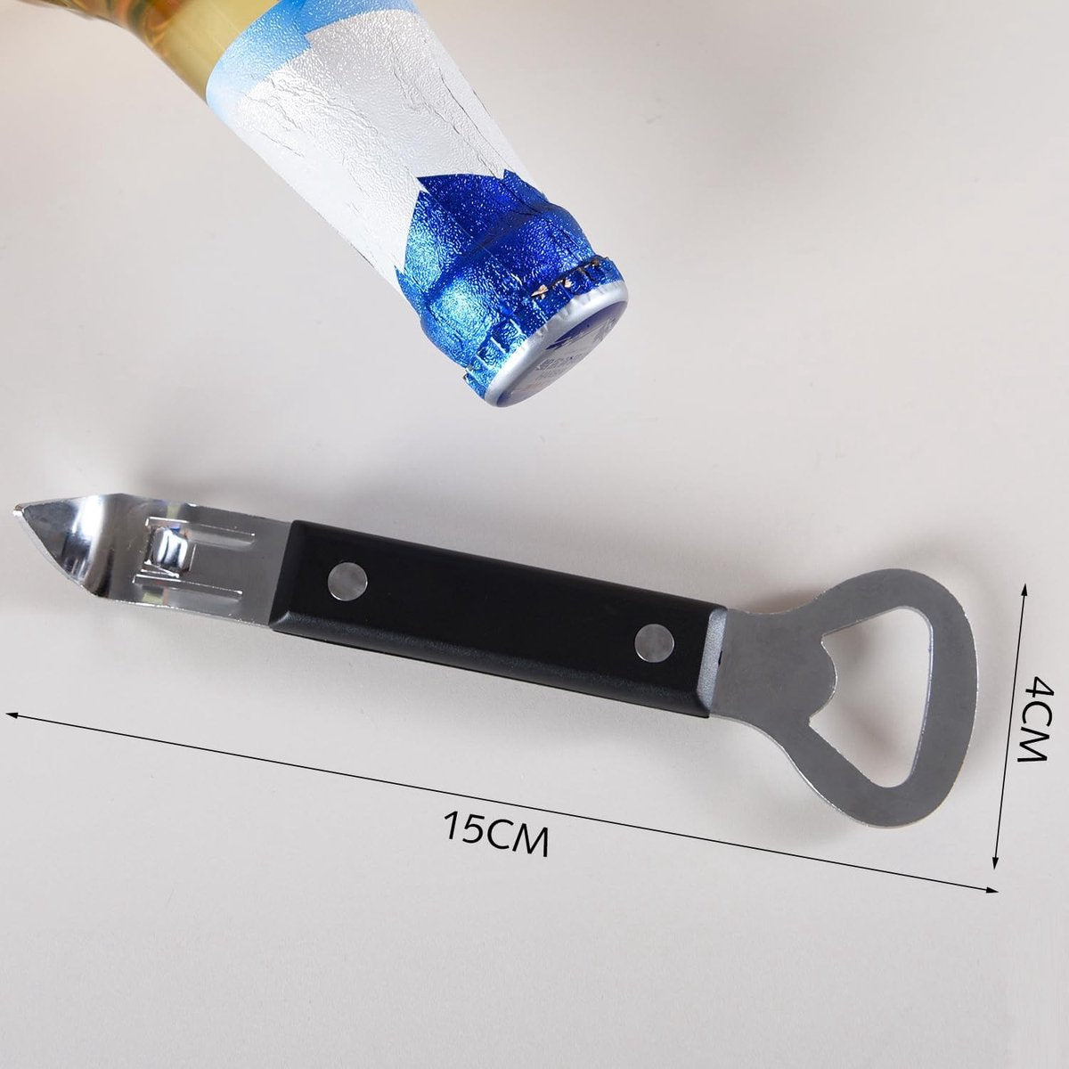 Bottle Opener - Manual Can Opener - Perforated Bottle Opener - Double Ended Wall Mounted Bottle Opener - Stainless Steel Bottle Opener for Beer and Cans - Small Bottle Opener - Suitable for Camping and Travel Use