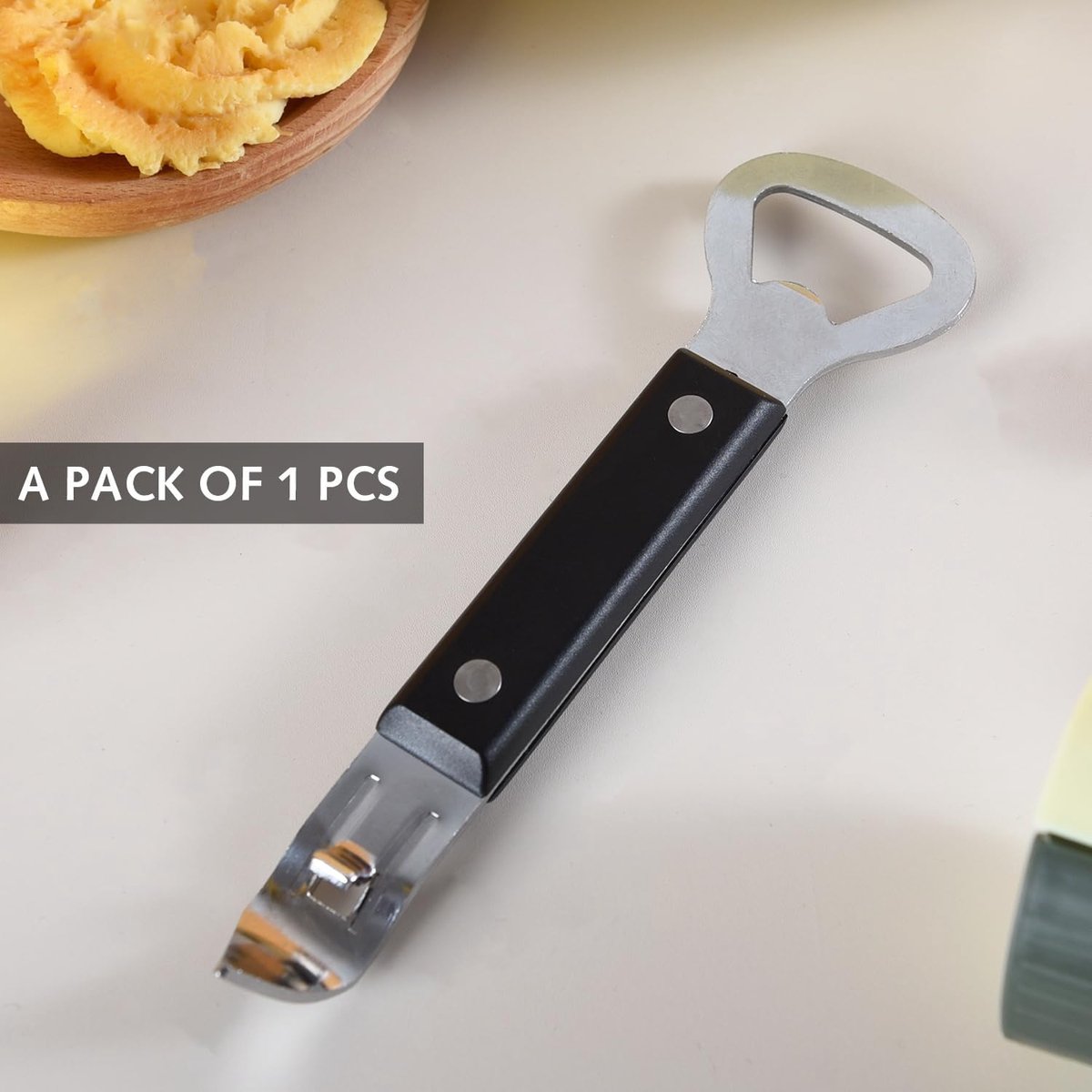 Bottle Opener - Manual Can Opener - Perforated Bottle Opener - Double Ended Wall Mounted Bottle Opener - Stainless Steel Bottle Opener for Beer and Cans - Small Bottle Opener - Suitable for Camping and Travel Use