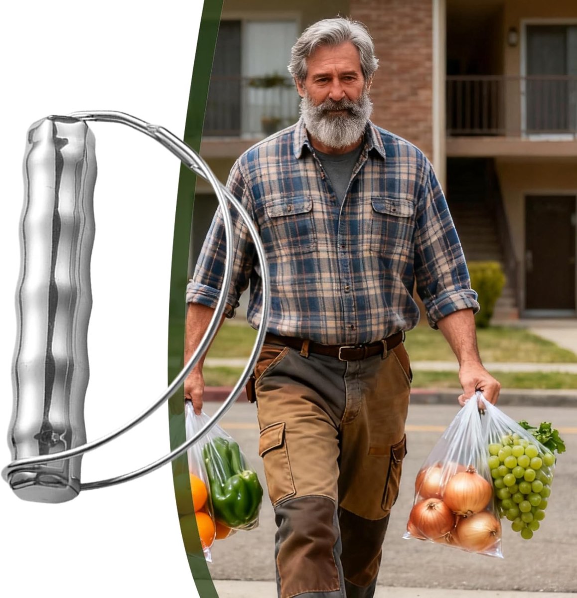 Shopping Bag Handles - Labor-Saving Tools - Supports up to 23kg - Made of Stainless Steel - Reusable - Suitable for supermarkets, home, travel, market, laundry and camping