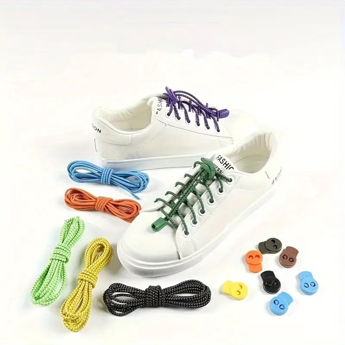 Sneaker Laces 120CM suitable for Sneakers - Elastic laces without a knot - Suitable for students and adults - With strong buckle and quick-release function (Blue)