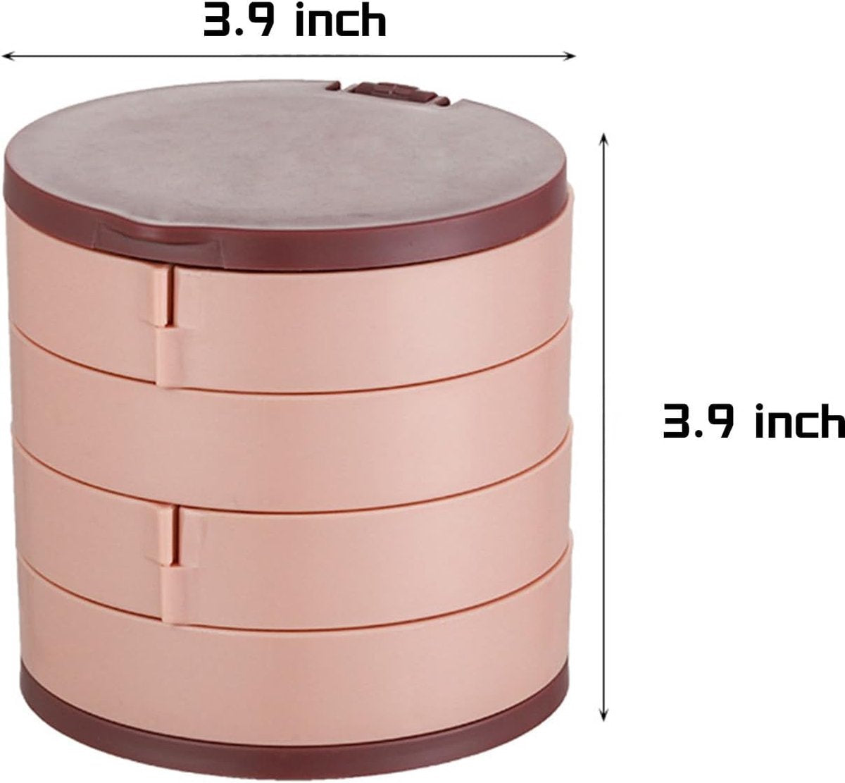 Jewelry Box - Foldable Storage Box - Rotating Jewelry Box with Multiple Layers - Elegant Storage Box for Earrings - Dust-free and Compact - Suitable for Earrings and Jewelry (Pink)