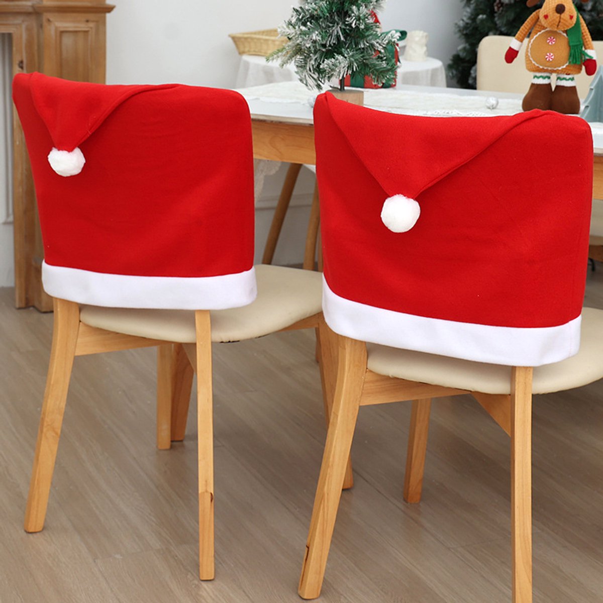 Chair Covers - Set of 6 - Christmas Chair Covers - Red Chair Covers - Christmas Chair Covers - Christmas Decorations