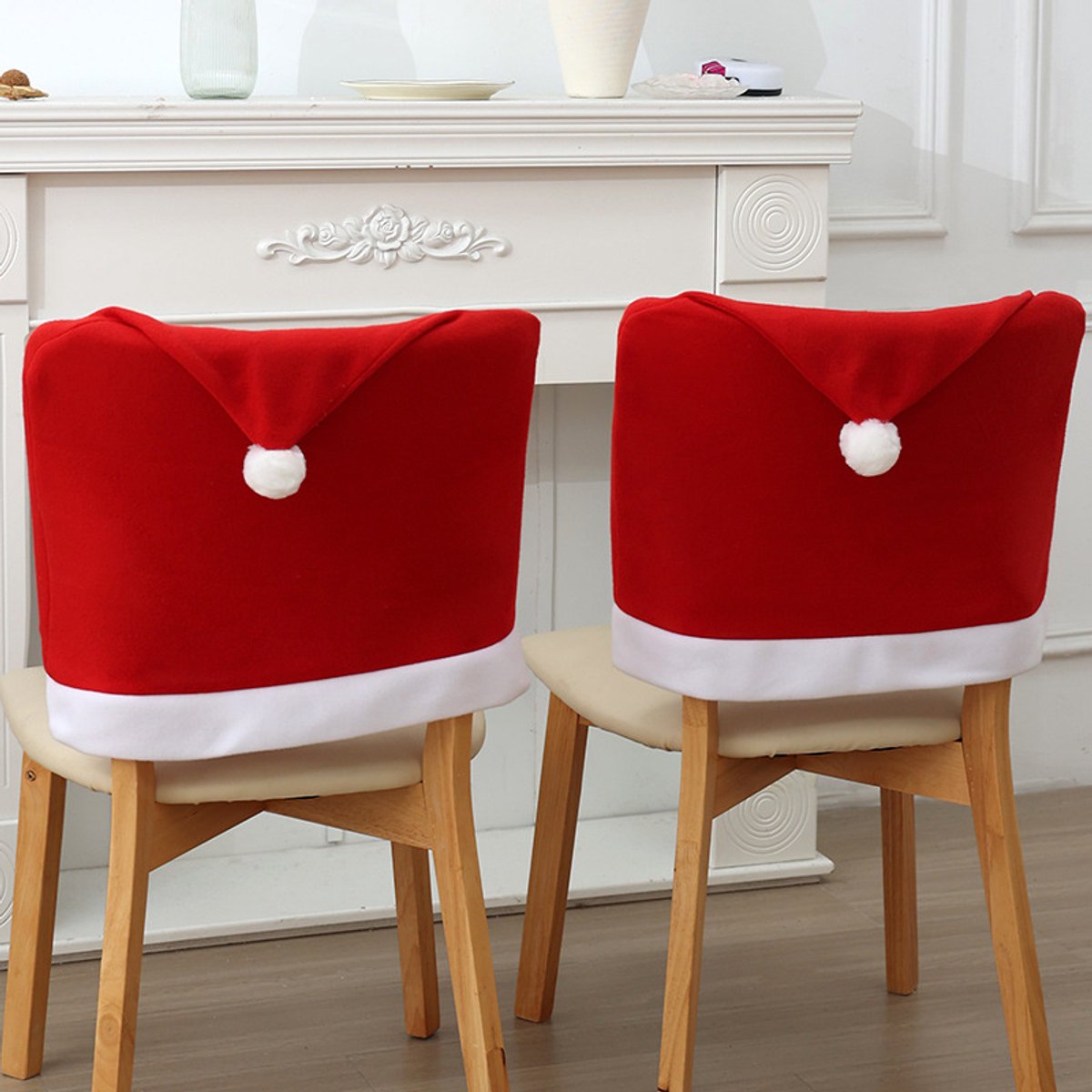 Chair Covers - Set of 6 - Christmas Chair Covers - Red Chair Covers - Christmas Chair Covers - Christmas Decorations