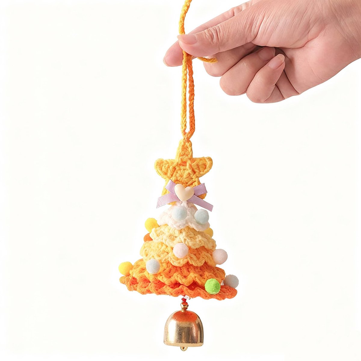 Christmas Decorations - Crochet Christmas Tree Bell Decorations - Small Christmas Decorations - Car Decorations - Style G