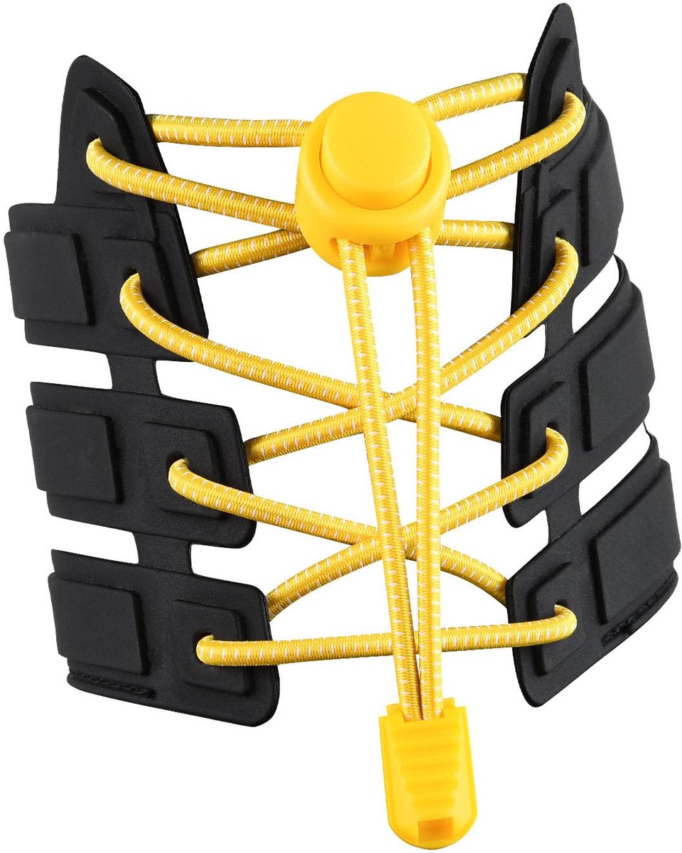 Sneaker Laces 120CM suitable for Sneakers - Elastic laces without a tie - Suitable for students and adults - With strong buckle and quick-release function (Yellow)